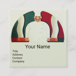 RESTAURANT CHEF COOKING FOOD,CATERENDE MONOGRAM VIERKANTE VISITEKAARTJE