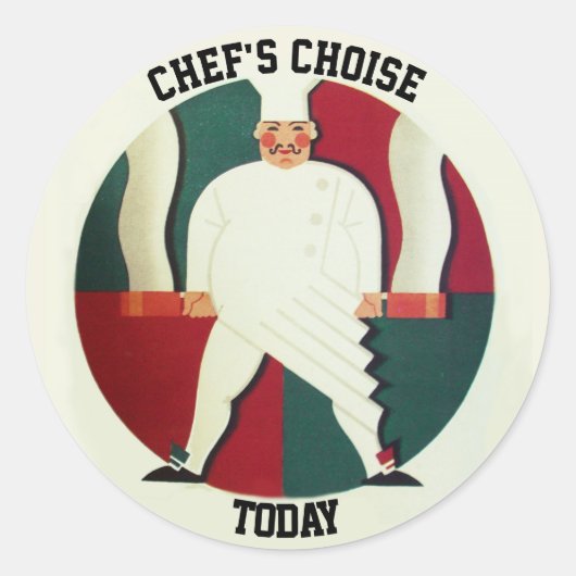 RESTAURANT CHEF COOKING FOOD,CATERING RONDE STICKER (Voorkant)