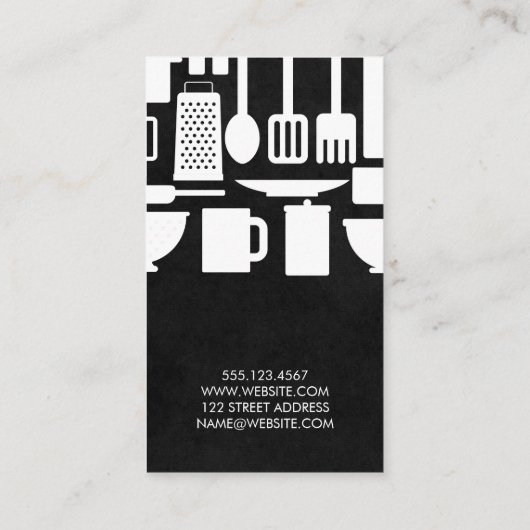 Restaurant Chef | Kokergereedschap Visitekaartje (Achterkant)