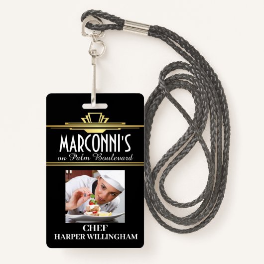 Restaurant Chef Lanyard Badge (Voorkant met draagriem)