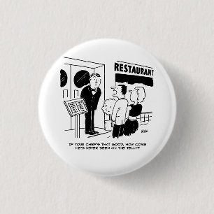 Restaurant Chef Niet op TV Funny Button Badge