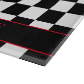 Restaurant Chef Pet op zwart en wit geruit Snijplank (Hoek)