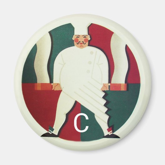 RESTAURANT CHEF'S COOKING PARTY Culinaire Monogram Magneet (Voorkant)