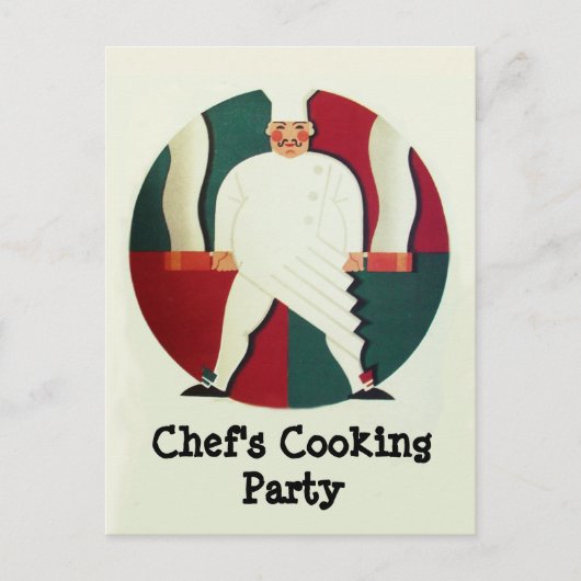 RESTAURANT CHEF'S KOOKFEEST Culinair recept Uitnodiging Briefkaart (Voorkant)