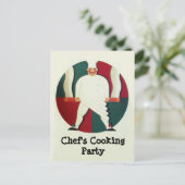 RESTAURANT CHEF'S KOOKFEEST Culinair recept Uitnodiging Briefkaart (Staand voorkant)