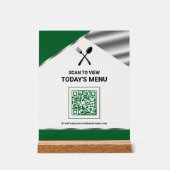 Restaurant Contactloze QR-code Groen Menu Acryl Bord (Voorkant)
