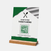 Restaurant Contactloze QR-code Groen Menu Acryl Bord (Hoek)