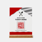 Restaurant Contactloze QR-code Rode Menu Acryl Bord (Voorkant)