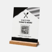Restaurant Contactloze QR-code Zwarte Menu Acryl Bord (Hoek)