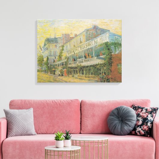 Restaurant de la Sirene in Asnieres - van Gogh Canvas Afdruk (Insitu (Woonkamer))