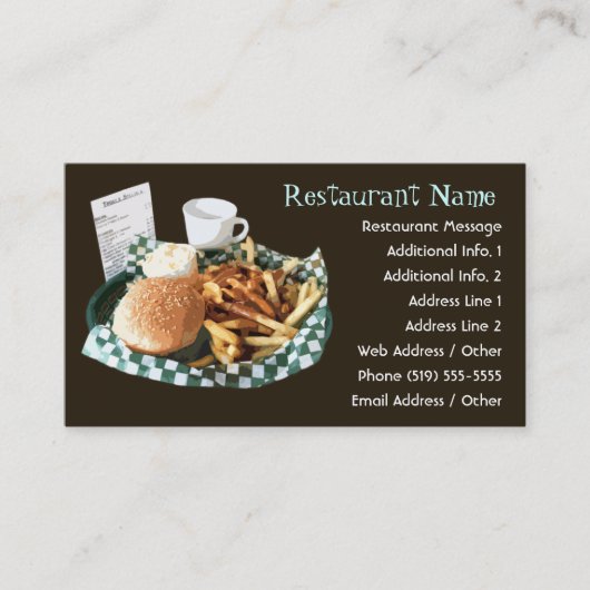 Restaurant/Diner/Cafe Visitekaartjes (Voorkant)
