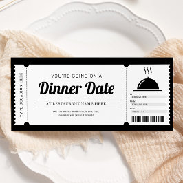 Restaurant diner date night reserveringsvoucher kaart