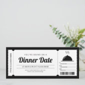Restaurant diner date night reserveringsvoucher kaart (Staand voorkant)