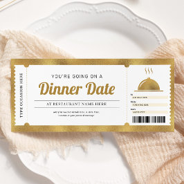 Restaurant dinerdate reservering gouden tegoed kaart