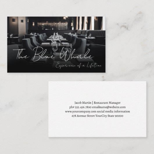 Restaurant Dining Tables  Visitekaartje (Voorkant / Achterkant)