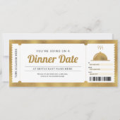 Restaurant Dinner Date Reservation Gold Voucher Kaart (Voorkant)