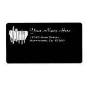 Restaurant Dinnerware op zwarte aangepaste Sjabloo Etiket (Voorkant)