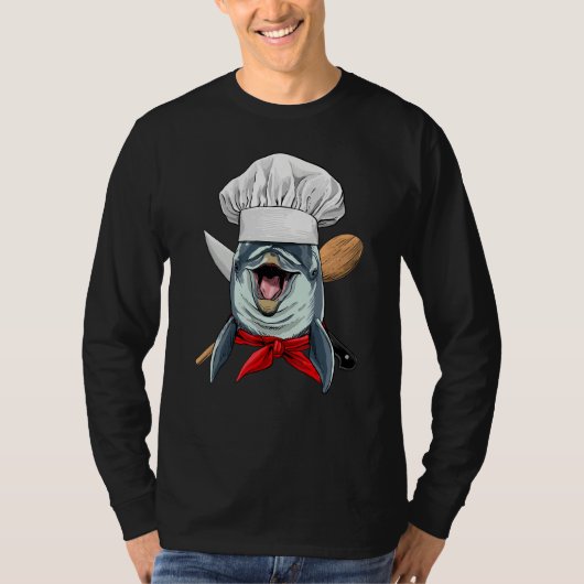 Restaurant Dolphin Chef Kitchen Cook Culinary Cook T-shirt (Voorkant)