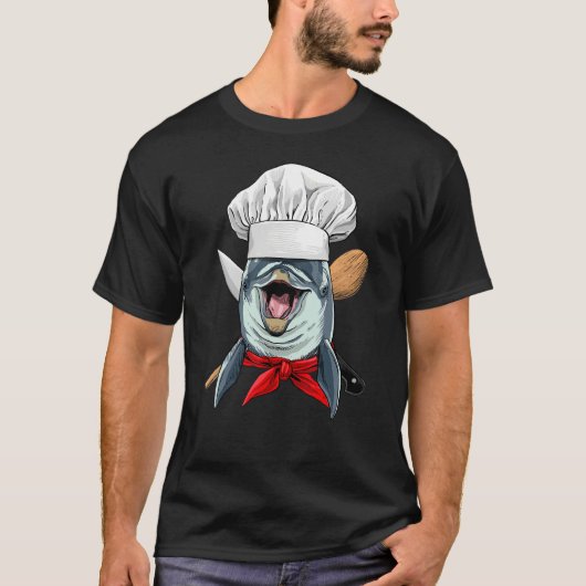 Restaurant Dolphin Chef Kitchen Cook Culinary Cook T-shirt (Voorkant)