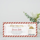 Restaurant Eetdate Avond Kerstcadeaubon Kaart (Staand voorkant)
