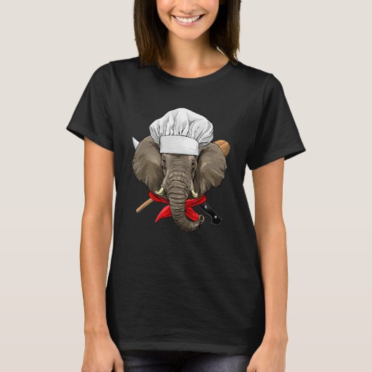 Restaurant Elephant Chef Kitchen Cook Culinary Coo T-shirt (Voorkant)