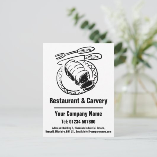 Restaurant- en Carvery-ontwerp voor persoonlijke v Briefkaart (Staand voorkant)