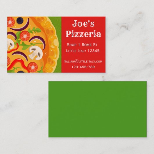 restaurant- en cateringbedrijven van Pizza Visitekaartje (Voorkant / Achterkant)