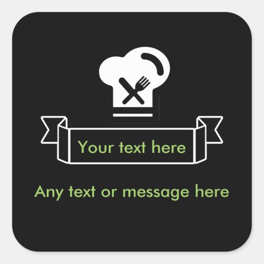 Restaurant en Chef Thema Vierkante Sticker (Voorkant)