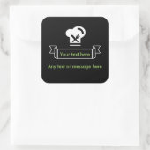 Restaurant en Chef Thema Vierkante Sticker (Tas)