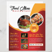 Restaurant Flyer / Food Menu Flyer (Voorkant / Achterkant)