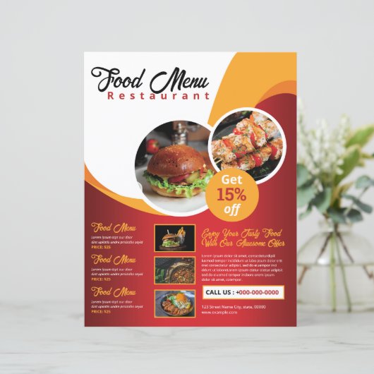 Restaurant Flyer / Food Menu Flyer (Staand voorkant)