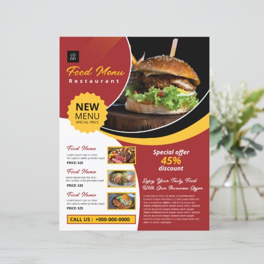 Restaurant Flyer Sjabloon (Staand voorkant)