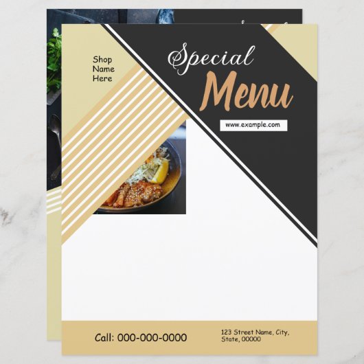 Restaurant Flyer Sjabloon | Promotioneel ontwerp (Voorkant / Achterkant)