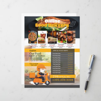 Restaurant Food Delivery Flyer Sjabloon
