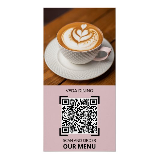 Restaurant Foto Scan QR Code Menu Bestelling Perfect Poster (Voorkant)
