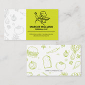 Restaurant gebruiksvoorwerpen | Chef-kok die eten  Visitekaartje (Voorkant / Achterkant)