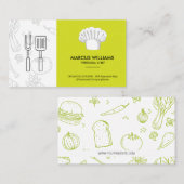 Restaurant gebruiksvoorwerpen | Chef-kok | Eigenaa Visitekaartje (Voorkant / Achterkant)