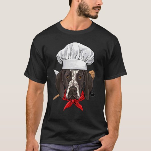 Restaurant German Shorthaired Pointer Chef Cooking T-shirt (Voorkant)