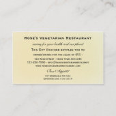 Restaurant Gift Certificate of Gift Voucher Kortingskaartje (Achterkant)