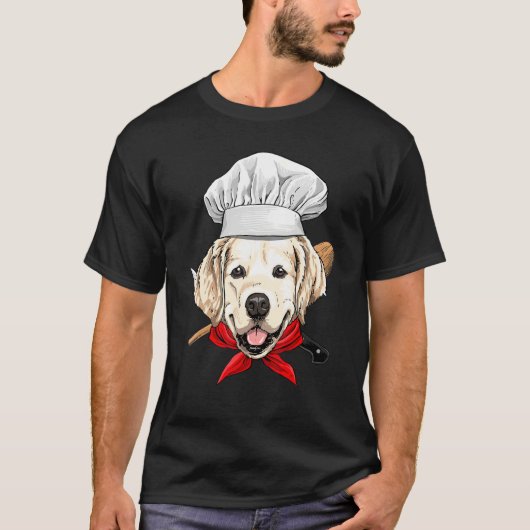 Restaurant Golden Retriever Chef Cook Dog Cooking T-shirt (Voorkant)