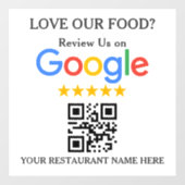 Restaurant Google Review QR-code Raamsticker (Vel)