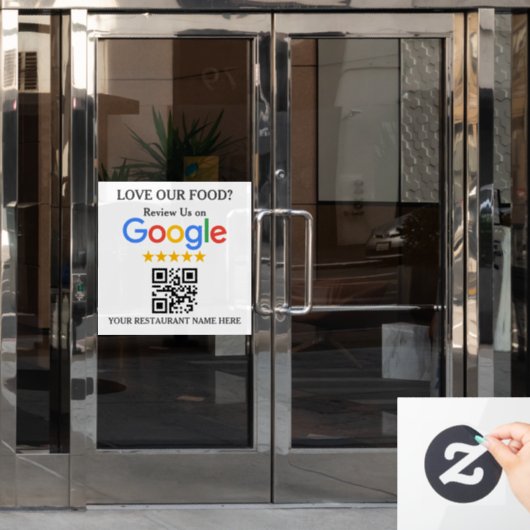 Restaurant Google Review QR-code Raamsticker (Kantoordeur)