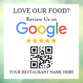 Restaurant Google Review QR-code Raamsticker (Vel 3)