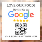 Restaurant Google Review QR-code Raamsticker (Vel 2)