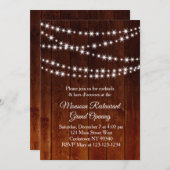 Restaurant Grand Open Twinkle Licht donker hout Kaart (Voorkant / Achterkant)