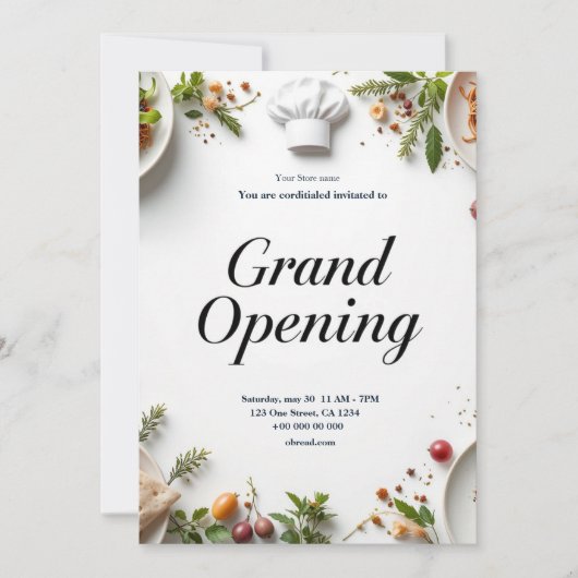 Restaurant Grand Opening Uitnodiging (Voorkant)