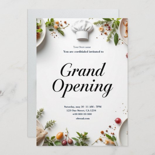 Restaurant Grand Opening Uitnodiging (Voorkant / Achterkant)