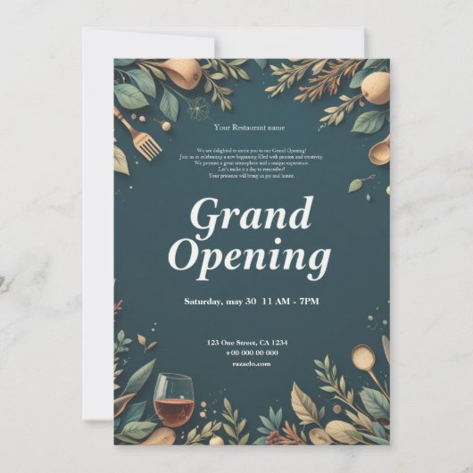 Restaurant Grand Opening Uitnodiging (Voorkant)