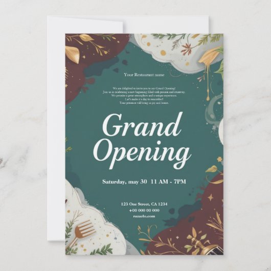 Restaurant Grand Opening Uitnodiging (Voorkant)