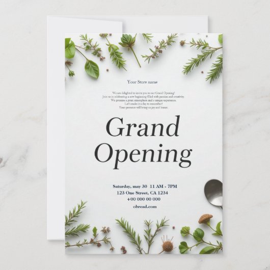 Restaurant Grand Opening Uitnodiging (Voorkant)